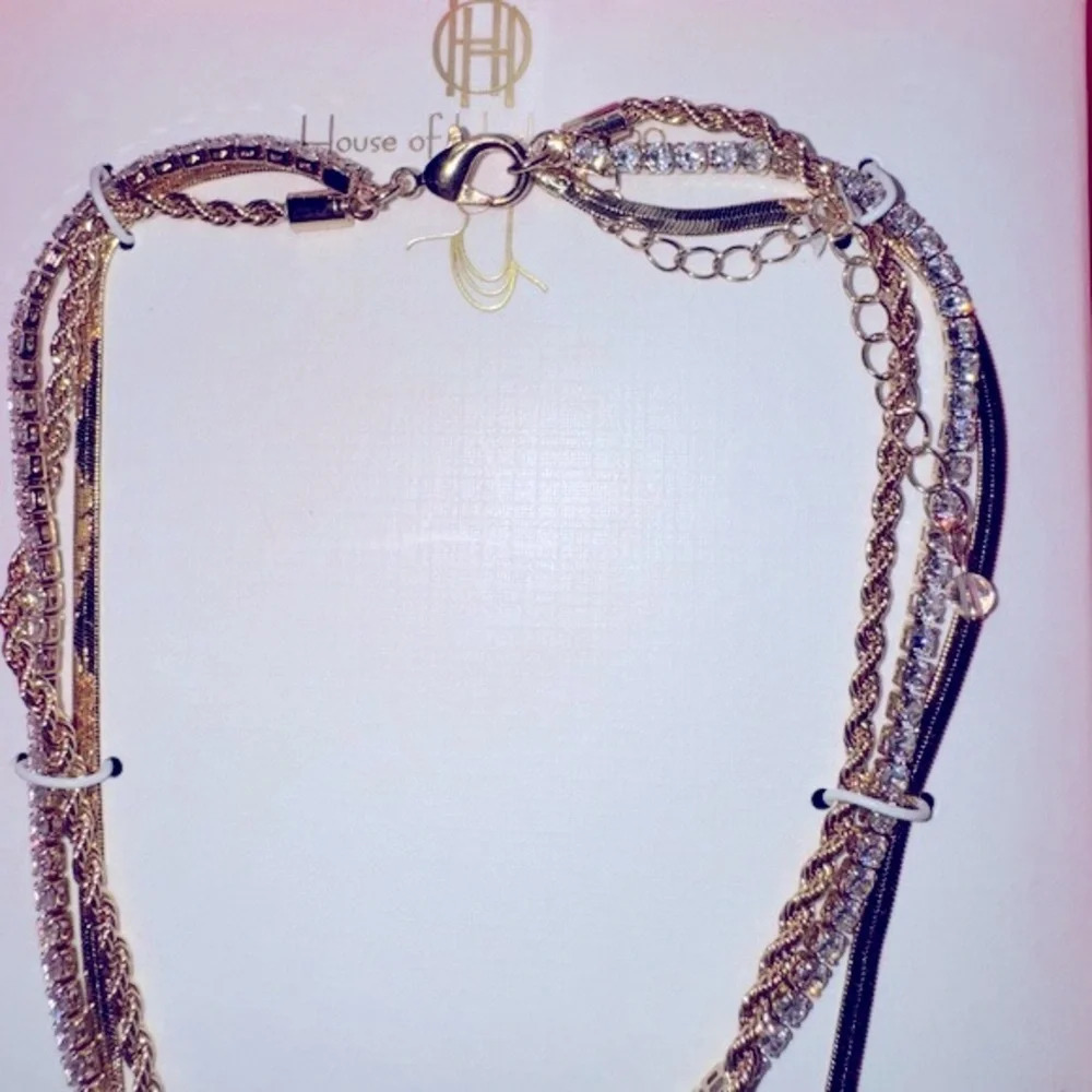 - HOUSE OF HARLOW 1960 GOLD TONE 3 IN 1 LAYERING NECKLACE 18” - Picture 7 of 16